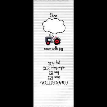 Boyish care tag "TRACTOR" EN - 9 pcs set / Choice of sizes