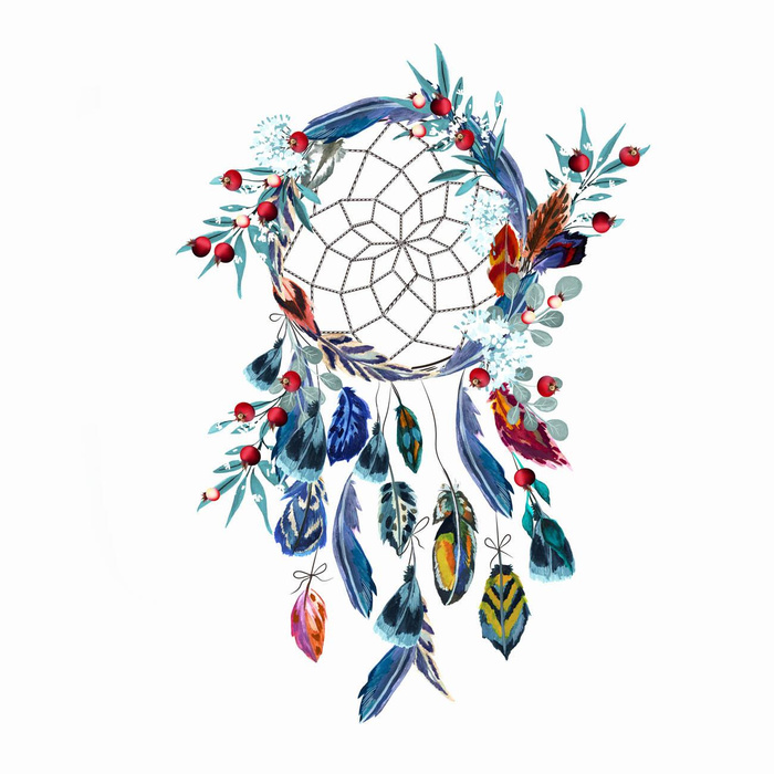 WATERCOLOR DREAMCATHER - panel (75cm x 80cm) brushed knitwear with elastane ITY