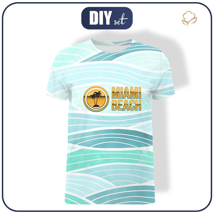 MEN’S T-SHIRT - MIAMI BEACH / waves - single jersey L