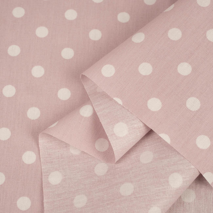 BÍLÉ HRÁŠEK / ŠPINAVÁ RŮŽOVÁ - bavlněná tkanina