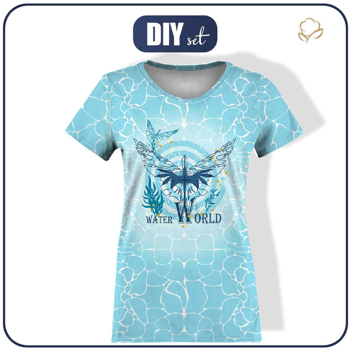 WOMEN’S T-SHIRT - WATER WORLD / aqua - sewing set