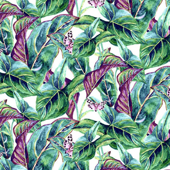 MINI BLÄTTER UND INSEKTEN MS.1 (TROPISCHE NATUR) / weiß