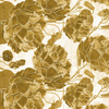 BLUMEN Motiv 5 (gold) - Baumwoll Webware