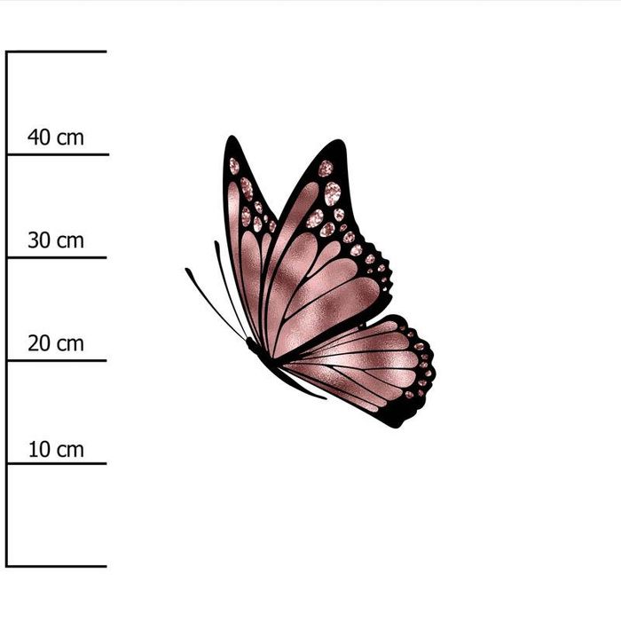 BUTTERFLY pat. 3 (GLITTER BUTTERFLIES) - panel 75cm x 80cm