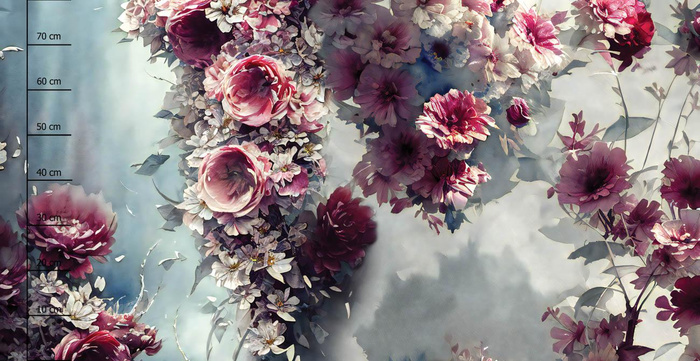 VINTAGE FLOWERS Vz. 5 - panel (80cm x 155cm) teplákovina