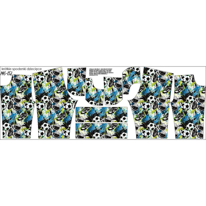 KID`S SHORTS (RIO) - FOOTBALL - looped knit fabric (98/104)