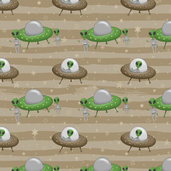 UFO / STRIPES (AREA 51) - Cotton woven fabric