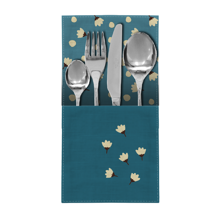 UBROUSKY A BĚHOUN - BÍLÉ KVĚTINKY / smaragdově zelená - Sada šití