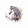WATERCOLOR HORSE - panel (60cm x 50cm) Cotton woven fabric