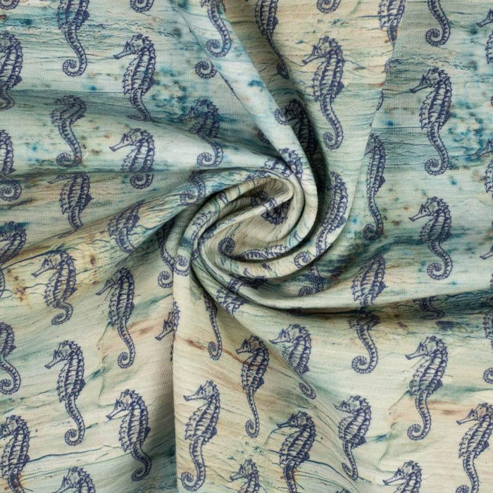 KONIKI MORSKIE (MORSKA OTCHŁAŃ)  - single jersey z elastanem 