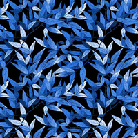 LIŚCIE wz. 7 (classic blue) / czarny - Krepa