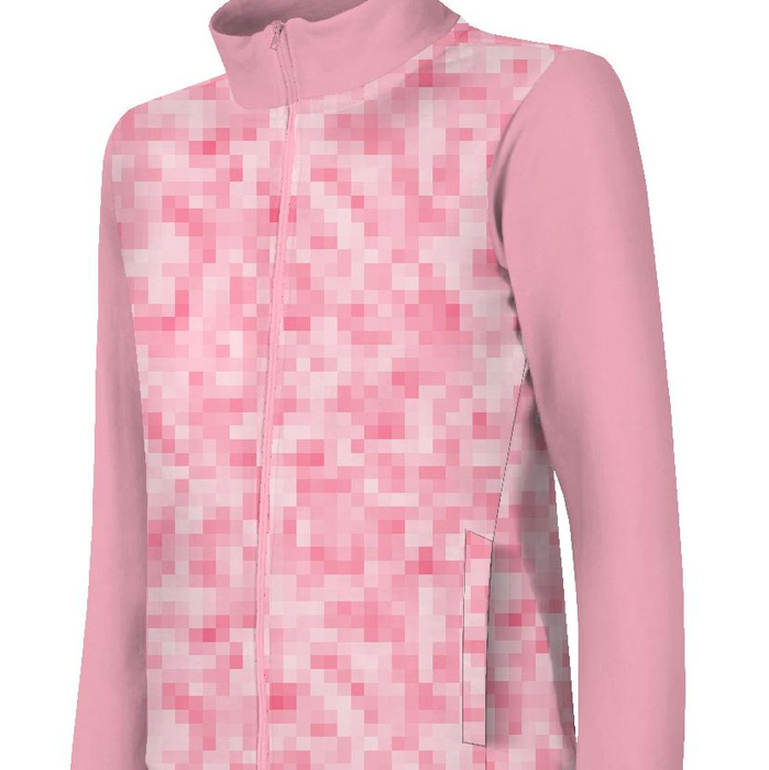 DZIECIĘCA BLUZA SPORTOWA (MAX) - PIKSELE WZ. 2 / różowy - dzianina funkcyjna (158/164)