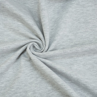 Brushed cotton fleece knit with elastane - MELANGE LIGHT GREY