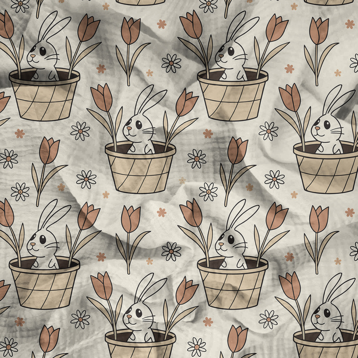 HAPPY BUNNY WZ. 3 - Mušelín bavlněný
