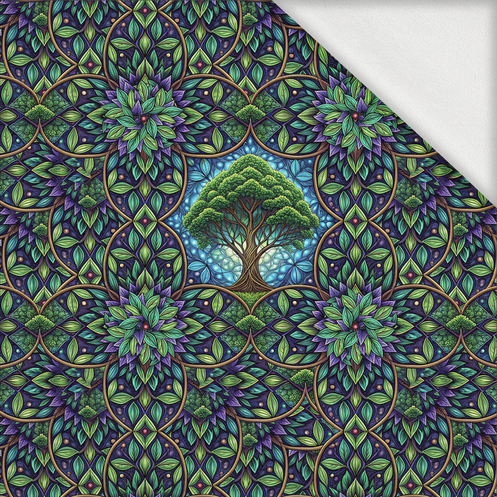 Stained Garden pat. 14 -  PANEL (60cm x 50cm) looped knit fabric with elastane ITY