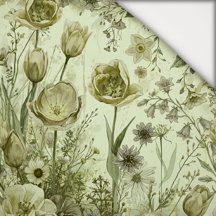 PASTEL FLOWERS WZ. 30 / lime cream - light brushed knitwear