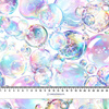 RAINBOW BUBBLES - teplákovina počesaná s elastanem ITY