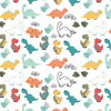 COLORFUL DINOSAURS pat. 1 - single jersey with elastane 