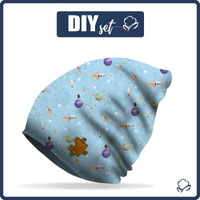 Czapka "Smerfetka" - PLANETY I RAKIETY (WYPRAWA W KOSMOS) / ACID WASH BŁĘKITNY / Rozmiar do wyboru