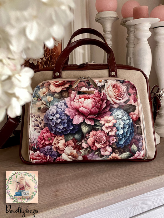 FLOWERS wz. 2 - gruba ekoskóra tłoczona