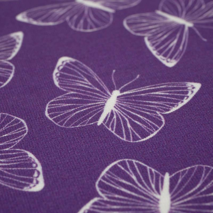BUTTERFLIES / contour (PURPLE BUTTERFLIES) - Viscose jersey