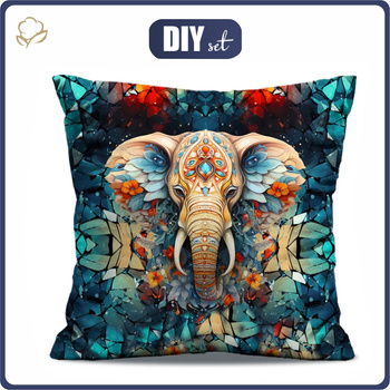 PILLOW 45X45 - ANIMALS CRACKED pat.3 (elephant) - sewing set