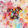 CRAZY DOG - panel (75cm x 80cm) looped knit