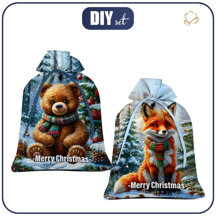 Dárkové pytlíky - CHRISTMAS ANIMALS 3 - Sada šití- VELKÝ