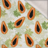 PAPAYA ORANGE & WHITE - teplákovina počesaná s elastanem ITY