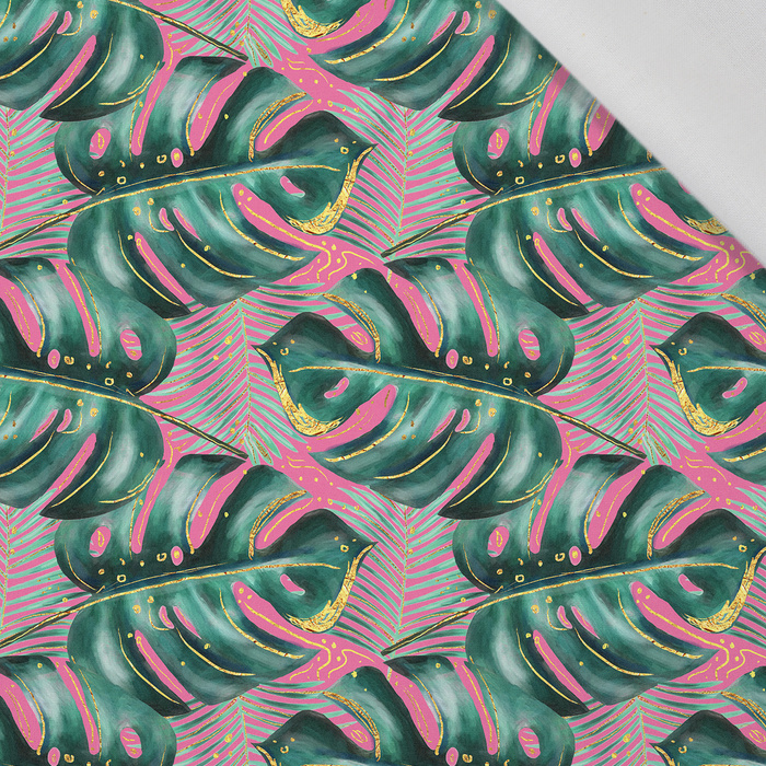 MONSTERA no. 5 / pink - Cotton woven fabric