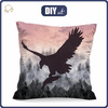 PILLOW 45X45 - EAGLE AND MOUNTAINS - Panama 220g - front + back