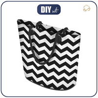 TOTE BAG - ZIGZAGS / black - sewing set