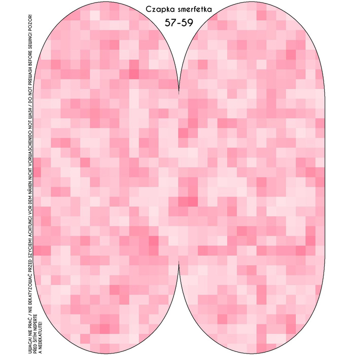 "Beanie" cap - PIXELS pat. 2 / pink 44-47