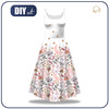 DRESS "ISABELLE" - FLOWERS (pattern no. 3) / white - sewing set L