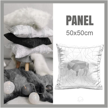 KISSENPANEL - GEOMETRISCHER WISENT (ADVENTURE) / weiß eis