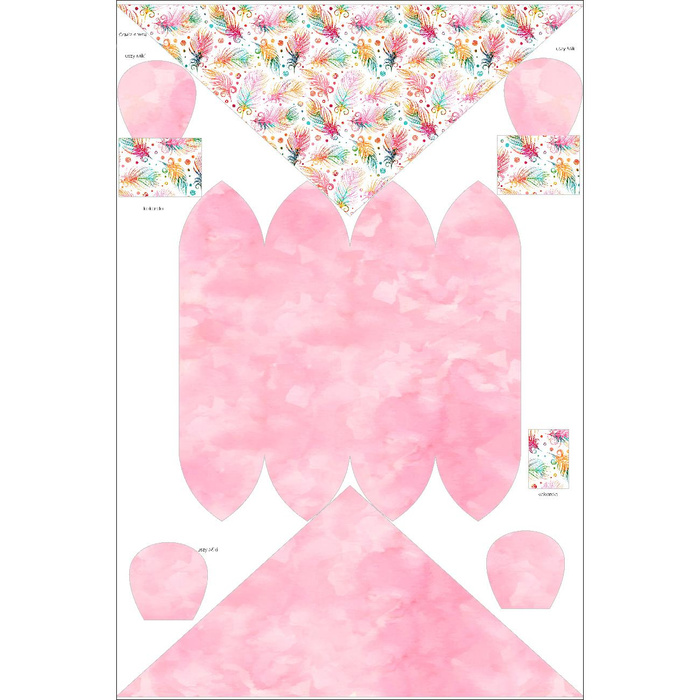 DZIECIĘCA CZAPKA I CHUSTA (MOUSE) - TĘCZOWE PIÓRKA 48-50