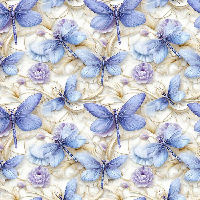 Butterfly & Flowers wz.15- Slub Weave