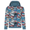 CLASSIC WOMEN’S HOODIE (POLA) - COMIC BOOK (blue - red) - looped knit fabric 