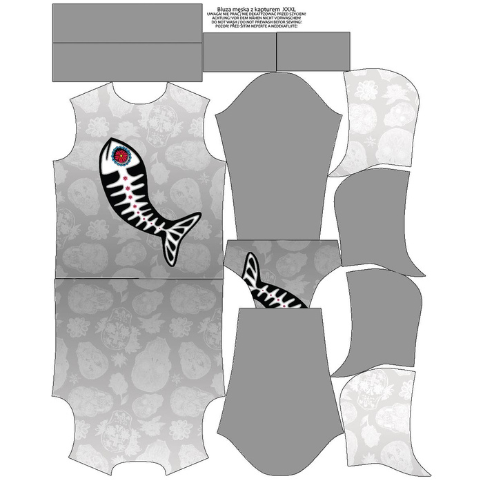 MEN’S HOODIE (COLORADO) - FISH PABLO (DIA DE LOS MUERTOS) - sewing set XL