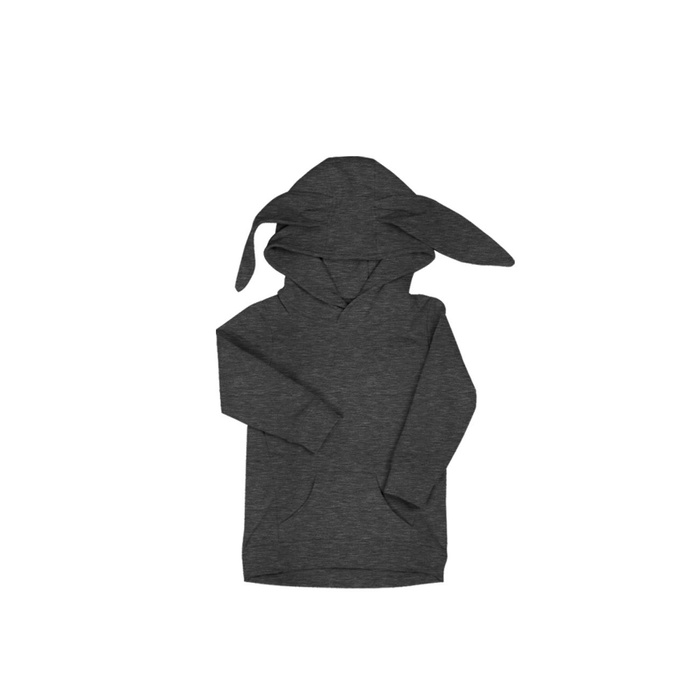 KID'S HOODIE BUNNY (PARIS) - MELANGE GRAPHITE - sewing set (122/128)