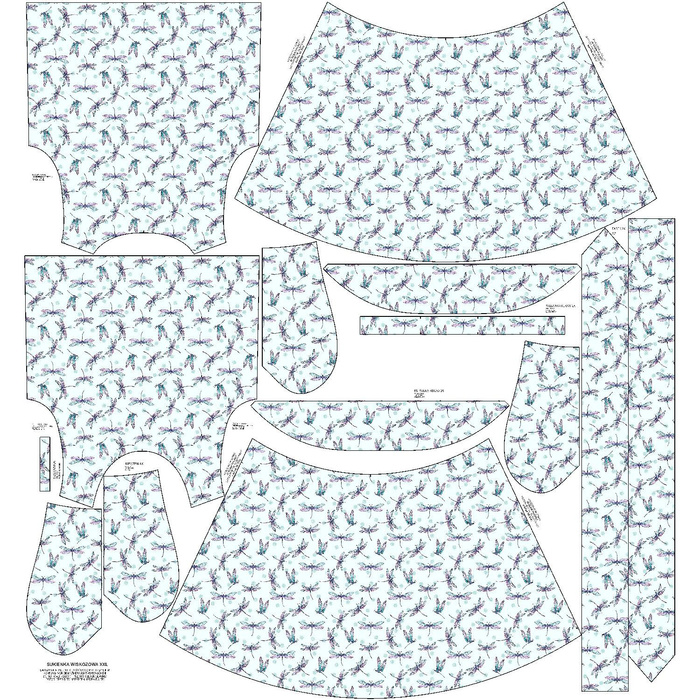 KLEID "EMMA" - LIBELLEN M.2 (LIBELLEN UND PUSTEBLUMEN) - Viskosejersey mit Elasthan M