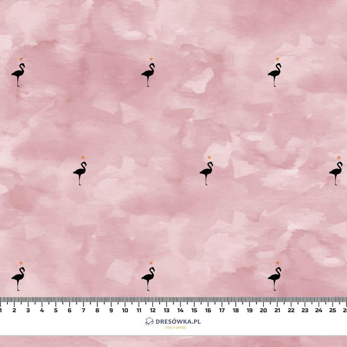 FLAMINGOS (minimal) / CAMOUFLAGE pat. 2 (rose quartz) - Cotton woven fabric
