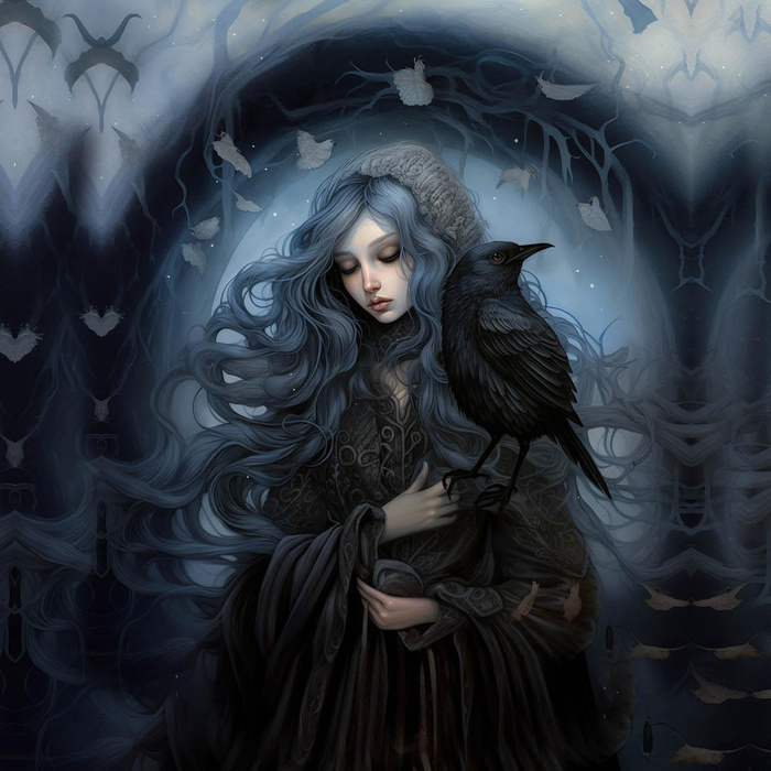 GOTHIC GIRL PAT. 2 - panel (60cm x 50cm) Waterproof woven fabric