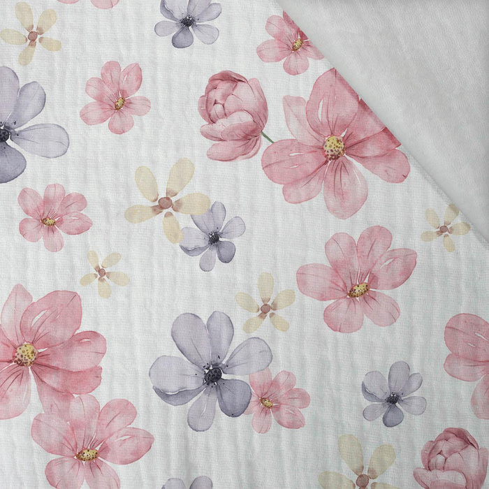 PAINTED FLOWERS pat. 3 - Cotton muslin