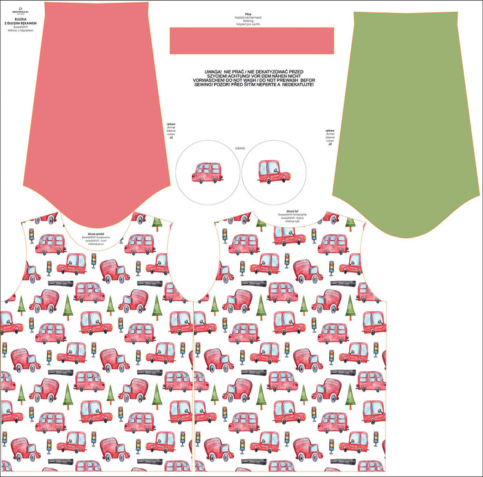 Longsleeve - RED BUSSES pat. 1 (CITY WORLD) - single jersey (110/116)