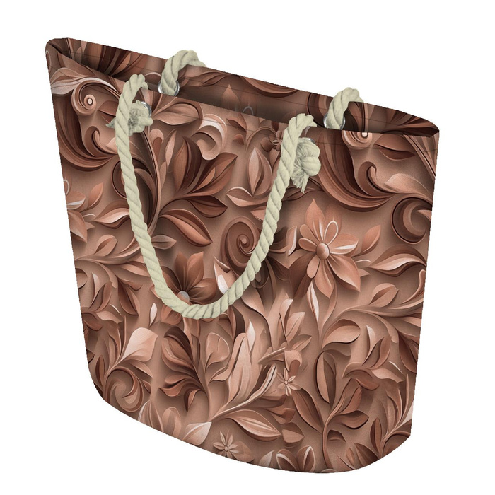 FLOWERS WZ.2/ Mocha Mousse - single jersey