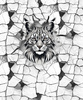 ANIMALS CRACKED wz.2 (cat) - panel (60cm x 50cm) tkanina bawełniana