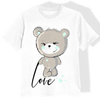 KINDER T-SHIRT - BÄR (minze) / love  - Single Jersey (104-110)