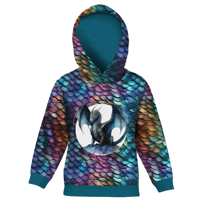 KID'S HOODIE (ALEX) - dragon gray - looped knit fabric (98/104)