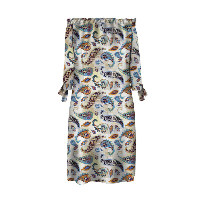 KLEID "CARMEN" - BOHO PAISLEY - Krepp L